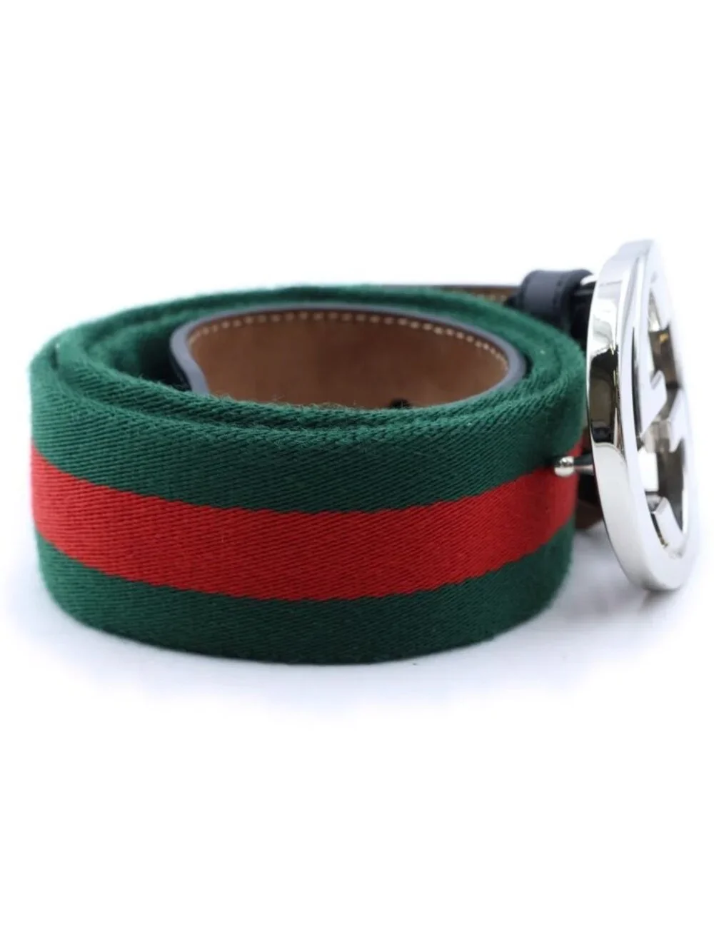 Gucci Interlocking G Buckle Web Belt Multicolor
